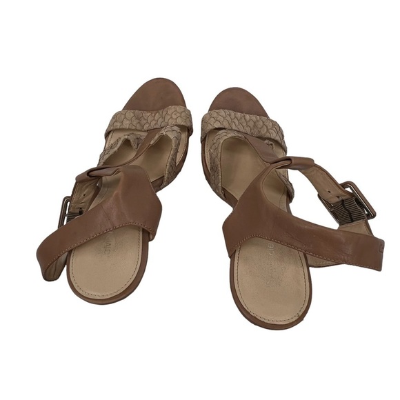 Calvin Klein Tan Bea Fish Cork Platform Yellow Heels Size 8 1/2 Women’s - Picture 5 of 9